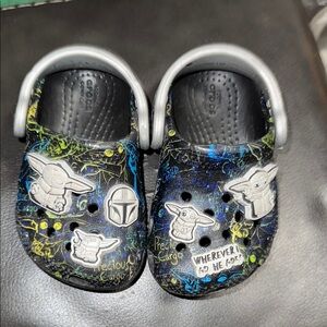 CROCS Black and Gray Slippers with Ventilation Holes